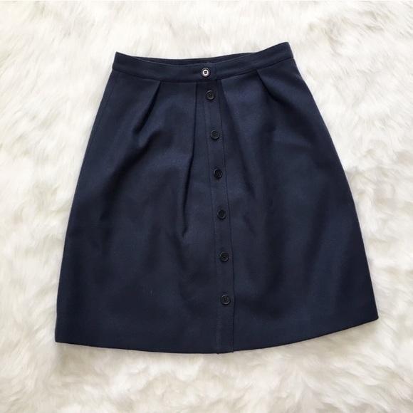 J. Crew Dresses & Skirts - J Crew double serge button front a-line skirt navy